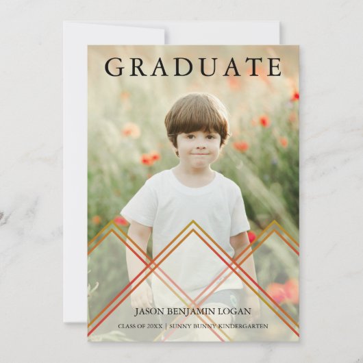 Nice Transparency Effect Pre-K Abschluss Foto Einladung (Vorderseite)