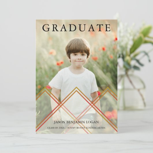 Nice Transparency Effect Pre-K Abschluss Foto Einladung (Stehend Vorderseite)