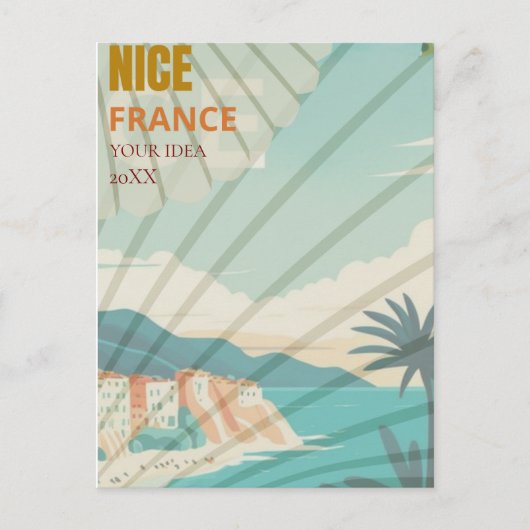 Nice Travel Print Art Nice Frankreich Reisen Kunst Postkarte (Vorderseite)