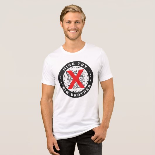 Nice Try Big Brother Anti Digital ID Tri-Blend Shirt (Vorderseite voll)