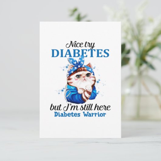Nice try Diabetes Dankeskarte (Stehend Vorderseite)