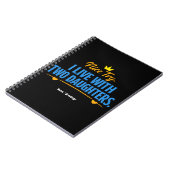 Nice Try I Live With Two Daughters Funny Dad Quote Notizblock (Linke Seite)