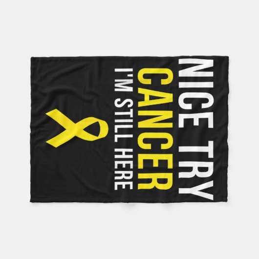 Nice Try Survivor Sarcoma Krebs Bewusstsein Gelb Fleecedecke (Vorderseite (Horizontal))