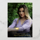 Nice Typografy Script Front/Back Foto Abschluss Folieneinladung (Vorderseite)