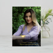 Nice Typografy Script Front/Back Foto Abschluss Folieneinladung (Stehend vorne)