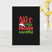 Nice Until Proven Naughty Christmas Karte (Gelbe Blume)