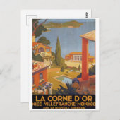 Nice Villefranche Monaco Vintage Postkarte (Vorne/Hinten)