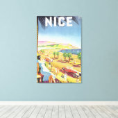 Nice Vintage Travel Poster Leinwanddruck (Insitu (Holzboden))