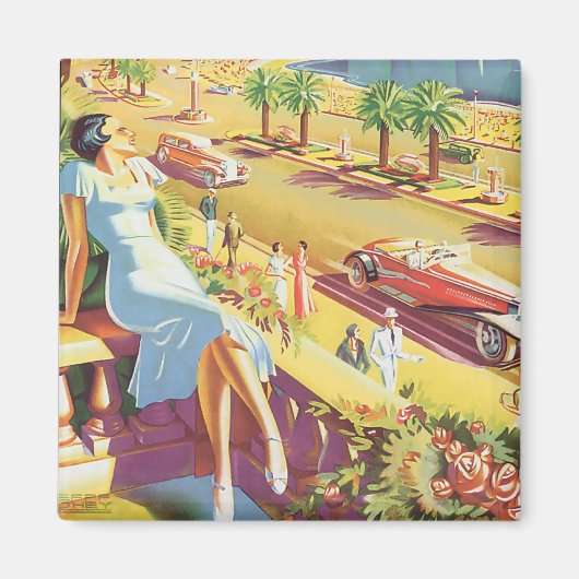 Nice Vintage Travel Poster Magnet (Vorne)