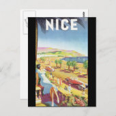 Nice Vintage Travel Poster Postkarte (Vorne/Hinten)