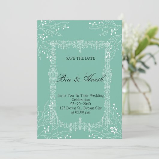 Nice Wedding Card Einladung (Stehend Vorderseite)