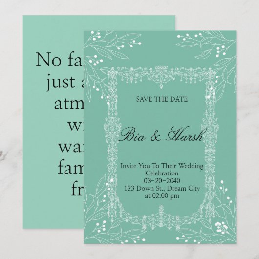 Nice Wedding Card Einladung (Vorne/Hinten)