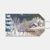 Nice winter Zuhause zur Veranschaulichung Weihnach Geschenkanhänger (Vorderseite (Horizontal))