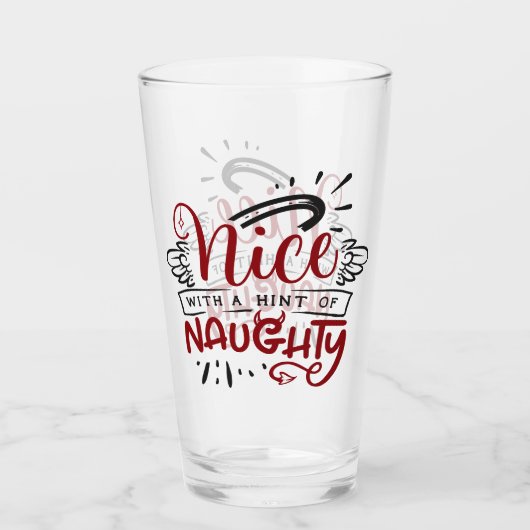 Nice With Hint of Naughty Fun Christmas Holiday Glas (Vorderseite)
