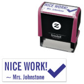 "NICE WORK!" + Pädagogik Name Rubber Briefmarke Permastempel (Beispiel)
