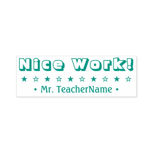 "Nice Work!" Teaching Assistant Rubber Stamp Permastempel (Design)