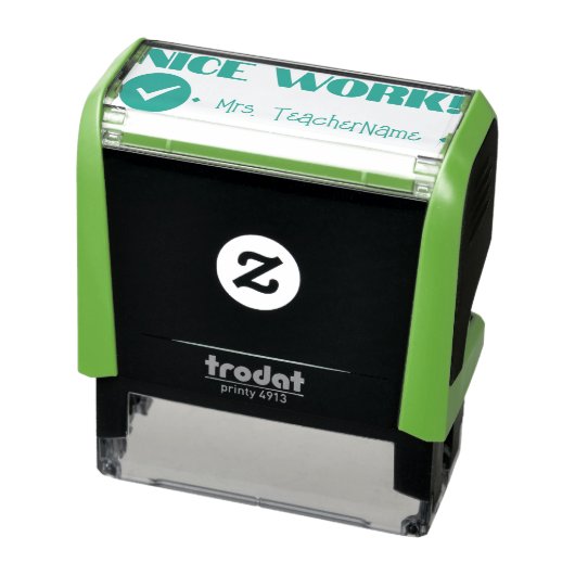 "NICE WORK!" + Tutor-Name Rubber-Briefmarke Permastempel (Produkt)