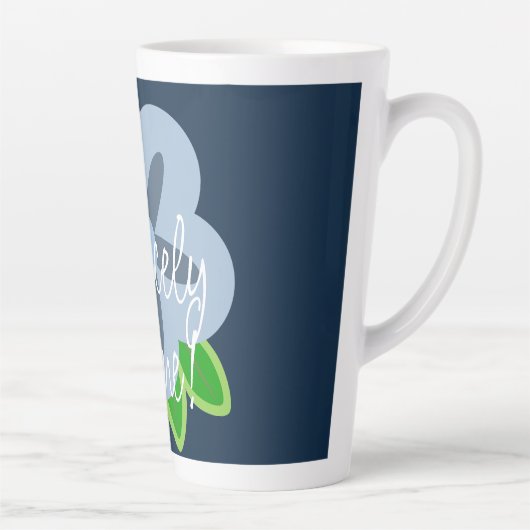 Nicely Done Blue Blume Latte Tasse (Rechts)