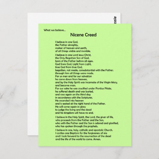 Nicene Creed Postcard ~ individuell einstellbar Postkarte (Vorne/Hinten)