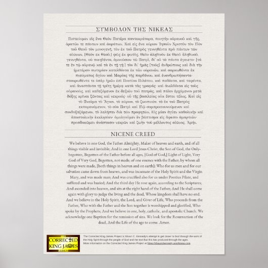Nicene Creed Poster (Vorne)