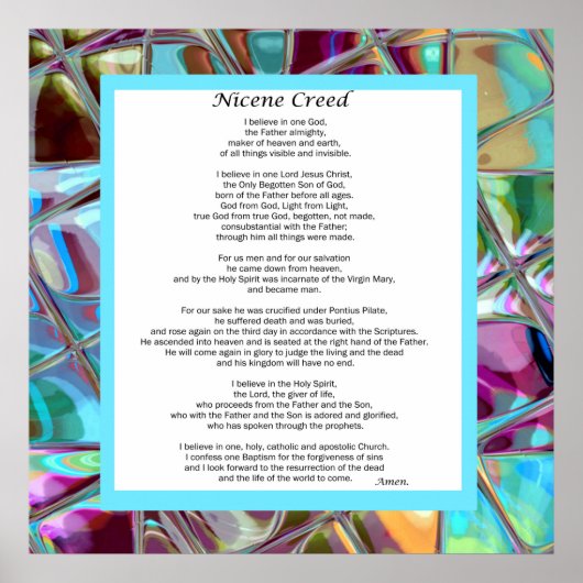 Nicene Creed Poster Christliches Gebet (Vorne)