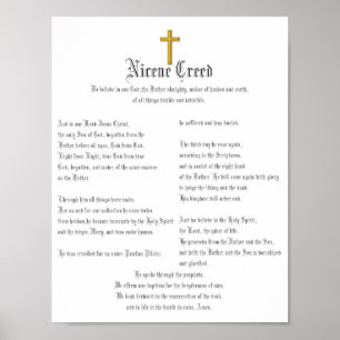Nicene Kredo und Kreuz Poster