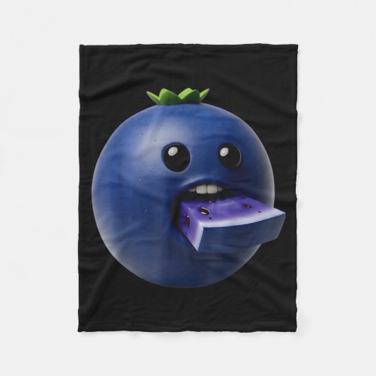 Niche Fruits Funny Blueberry Meme Brainrot Surreal Fleecedecke (Vorderseite)