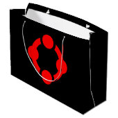 Niche Pride Flag (schwarz) Große Geschenktüte (Rückseite Schrägansicht)