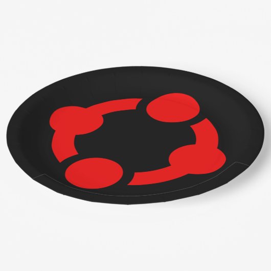 Niche Pride Flag (schwarz) Pappteller (Schrägansicht)