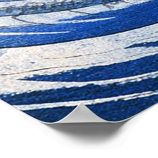 Nichiren beruhigt einen Sturm in Kakuda, Kuniyoshi Poster (Ecke)