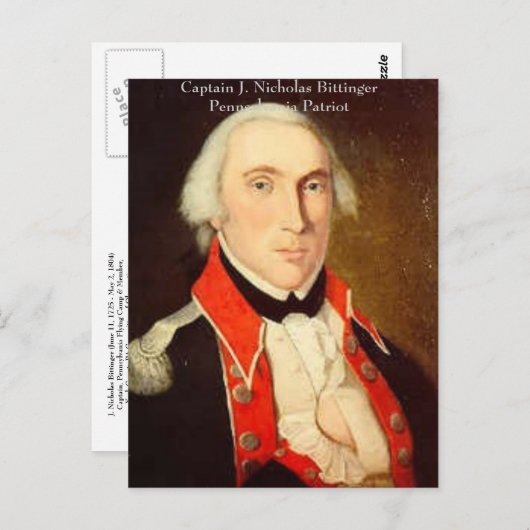 Nicholas Bittinger. Postkarte (Vorne/Hinten)