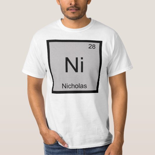Nicholas Name Chemistry Element Periodic Table T-Shirt (Vorderseite)