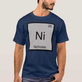 Nicholas Name Chemistry Element Periodic Table T-Shirt