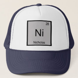 Nicholas Name Chemistry Element Periodic Table Truckerkappe