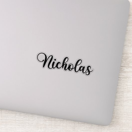 Nicholas Name - Handgeschriebene Kalligrafie Aufkleber (Detail)