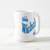 Nicholas Name Mit Feuerwehrautos, Kaffeetasse (VorderseiteRechts)
