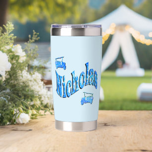 Nicholas Name Mit Feuerwehrautos, Thermobecher