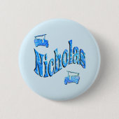 Nicholas Name Mit Feuerwehrfahrzeugen, Button (Vorderseite)