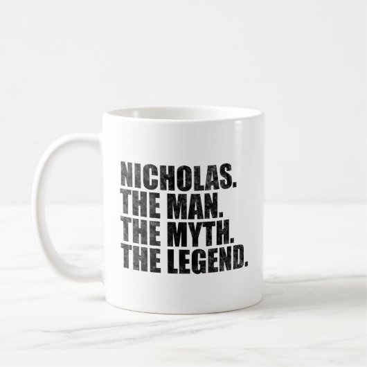 Nicholas Name,Nicholas Der Mann Der Mythos Die Leg Kaffeetasse (Links)