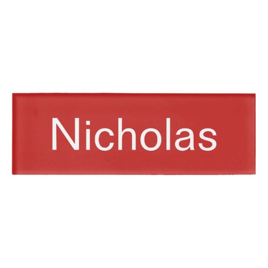 Nicholas Name Tag Namenschild (Vorderseite)