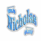 Nicholas Name With Fire Trucks, Aufkleber (Vorderseite)