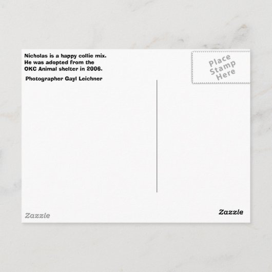 Nicholas Postkarte (Rückseite)