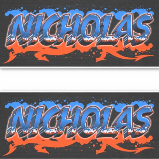 Nicholas Vorname Name Graffiti Aufkleber Sticker (Vorderseite)