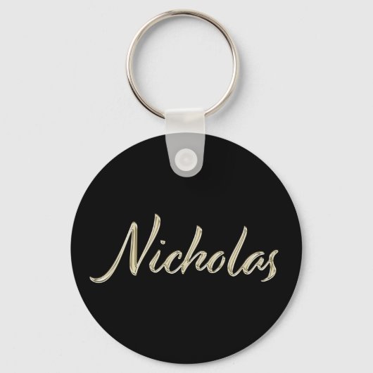 Nicholas Whitegold Button Name Schlüsselanhänger (Vorderseite)