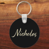 Nicholas Whitegold Button Name Schlüsselanhänger (Vorderseite)