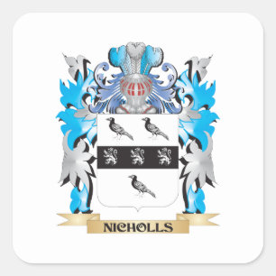 Nicholls Wappen - Familienwappen Quadratischer Aufkleber