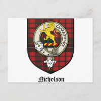 Nicholson Clan Wappen Abzeichen Tartan