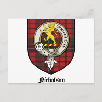 Nicholson Clan Wappen Abzeichen Tartan Postkarte