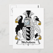 Nicholson Familienwappen Postkarte (Vorne/Hinten)