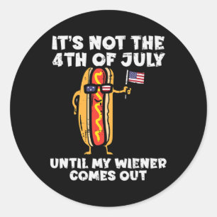 Nicht 4. Juli Dackel Hotdog American Flag Patrioti Runder Aufkleber
